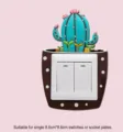 Pegatina decorativa 3D de cactus de goma suave para interruptores y enchufes de 8,6x8,6cm - Columna de Cactus / Para Interruptor de 8.6cm