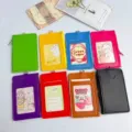 Multi-functional PU leather card holder pouch with zipper and clear window in 8 colors - 1 Card Sleeve Only / Black