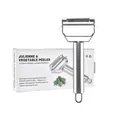 Dual-function stainless steel julienne and vegetable peeler with ergonomic handle - Color Box Packaging (DHL/stgp) / Silver