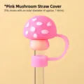 Linda cubierta de silicona para pajita de hongo rosa para pajitas de 7-8 mm de ancho - Adecuado para Pajitas de 7-8mm / Champiñón Rosa