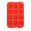 Molde de silicona roja con 12 cavidades de grado alimenticio para hielo y chocolate - Redondo / Rojo