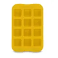 Cubetera de silicona amarilla de grado alimenticio, molde de chocolate con 12 cavidades cuadradas - Cuadrado / Amarillo