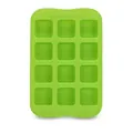 Bandeja de silicona verde brillante con 12 cavidades cuadradas para cubitos de hielo - Cuadrado / Verde