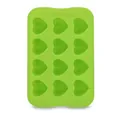 Bandeja de silicona verde en forma de corazón para cubitos de hielo con 12 huecos - Corazón / Verde