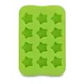 Molde de silicona verde con 12 cavidades de estrella para hielo y chocolate - Estrella / Verde