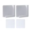 Set of white magnetic wall-mounted phone and tablet holder brackets with adhesive pads - Adhesive Type / 1 Set (2 Pieces/Pack) / White