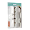 Set of white food bag sealing clips with integrated hooks in original retail packaging - Blister Card Pack / S/M/L Mixed (3 Pieces/Pack)