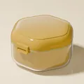 Yellow hexagonal portable storage box for orthodontic retainers and clear aligners - Yellow