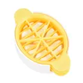Manual yellow and white plastic flower-shaped egg slicer divider for 6 equal wedges - 6-Petal Flower Style / Yellow