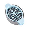 Durable manual 6-wedge plastic egg slicer for preserved eggs in light blue and grey - 6-Petal Flower Style / Blue