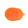 Professional orange silicone bath brush featuring soft bristles and a convenient hanging loop - Orange