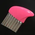 Stainless steel crinkle cut knife with pink handle for wavy potato chips slicing - Rose Red