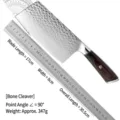 Forged steel kitchen cleaver knife with wood handle variant finish - Bone Chopper (ZE005)