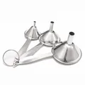 3-teiliges Mini-Trichter-Set aus Edelstahl mit langen Griffen zum Abfüllen von Flüssigkeiten - Three-piece funnel set (sanding)