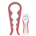 Red and white 4-in-1 manual jar opener and multi-functional bottle opener tool set - Set / Red White