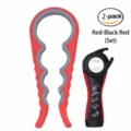 Professional manual 2-pack jar and bottle opener set in red and black for kitchen use - Set / Black Red