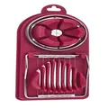 2-in-1 maroon dual-head egg slicer for uniform slices and wedges with stainless wires - Red