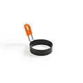 Non-stick round stainless steel egg fryer mold with heat-resistant orange handle - 4 Inch Egg Ring