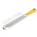 Handheld stainless steel cheese zester grater with ergonomic yellow handle and cover - Bag Packaging / Yellow