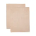 Reusable non-stick BBQ grill mesh mat, heat-resistant fiberglass cooking pad for outdoor camping. - 2 Pieces Pack / Brown