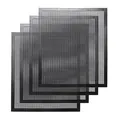 Reusable non-stick BBQ grill mesh mats heat resistant fiberglass barbecue pads for outdoor cooking - 4 Pieces Pack (Edged) / Black
