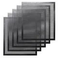 Non-stick fiberglass BBQ grill mat reusable mesh barbecue pad for outdoor cooking 5pcs - 5 Pieces Pack (Edged) / Black