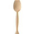 Beige one-piece silicone baking spatula spoon with beautiful floral embossed patterns - Cream Yellow - Flat Spatula