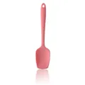 Spatule à gâteau en silicone rose de 28cm de qualité alimentaire avec tête carrée pour pâtisserie - Rose