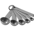 Graues Messlöffel-Set aus Kunststoff mit 5 verschiedenen Größen für präzises Backen. - Messlöffel Set (6-Teilig) / Grau