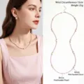 Natural freshwater pearl and faceted pink zircon beaded necklace for women elegant - Faceted Pink Crystal Pearl Necklace