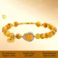 Eleganter Armband aus gelbem Tigerauge mit 6mm Perlen und goldenem Flaschenkürbis - Täglicher Reichtums-Flaschenkürbis-Stil / Einzelring Natürliches Goldenes Tigerauge / Gold Gelb