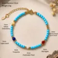 Handmade turquoise and freshwater pearl beaded bracelet with multi-gemstone accents - Turquoise Bracelet