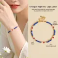 New Chinese style lapis lazuli and red agate beaded bracelet with pearls - Natural Lapis Lazuli Red Agate Bracelet
