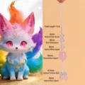 Cute nine-tailed fox natural crystal beaded phone charm with rose quartz and agate - Nine-tailed Fox Pendant / Total Length 15cm / Pink