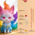Cute nine-tailed fox phone strap with natural crystal beads and colorful charms. - Nine-tailed Fox Pendant / Total Length 15cm / Yellow