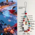 Handmade 18-bead multi-gemstone phone charm featuring traditional Buddhist beads - 18 Seeds Multi-treasure Charm