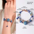 Elegant New Chinese style beaded bracelet featuring a large lacquer bead and natural pearls - Natural Crystal Pearl Lacquer Bead Double-Wrap Bracelet