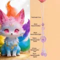 Natural amethyst and agate beaded nine-tailed fox phone strap in purple and white - Nine-tailed Fox Pendant / Total Length 15cm / Purple