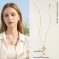 Premium 14mm natural Hetian jade donut necklace with 45cm adjustable gold chain for women - Necklace