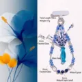 Handyanhänger mit Lapislazuli- und blauen Kristallperlen sowie Mini-Glasvasen-Anhänger - Natürlicher Lapis Lazuli Vase Telefonkette