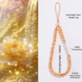 Eleganter Handy-Anhänger mit natürlichem gelben Turmkristall und funkelnden Glasperlen - Länge 18CM / Natürliches Gelber Phantomquarz Handyband