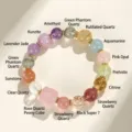 Multi-color natural crystal bead bracelet with various gemstone types in SKU view - Nine-tailed Fox Multi-color Crystal Bracelet