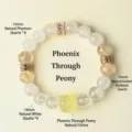 Handmade 10mm natural white phantom and rutilated quartz stone bead bracelet for women - 10mm / 10mm Natural White Phantom Phoenix Peony Bracelet