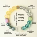 Premium natural stone multi-gemstone bracelet with 10mm citrine and green fluorite beads - 10mm / 10mm Natural Green Rutilated Quartz Phoenix Peony Bracelet