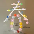 Buntes Naturkristall-Perlenarmband mit Rosenquarz und gelbem Fluorit - Natürliches Mischkristall Frühlingsarmband