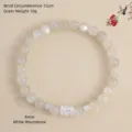 6mm weißes Mondstein-Perlenarmband mit Silberanhängern, eleganter Schmuck im neuen Stil - 1 Stück (6mm) / Weißer Mondstein Armband