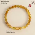 Natürliches 6mm gelbes Tigerauge Kristallperlenarmband mit goldenen Anhängern für Damen - 1 Stück (6mm) / Gelbes Tigerauge Armband