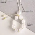 Retro witte fantoomkwarts kralen telefoonkoord met gelukswolk bedeltje - Wit Fantoomkwarts Stijl / 10mm