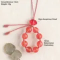 Handgefertigter Telefonanhänger aus Wassermelonen-Chalcedon mit roter Glückswolke - Wassermelonen-Chalzedon Stil / 10mm