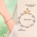 Elegante pulsera de amatista lavanda natural para mujer con cuentas de cristal de 6,5 mm - Pulsera de Amatista Lavanda Natural
